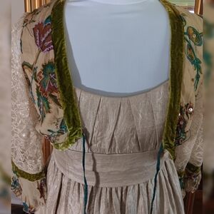 Hale Bob silk embroidered tie front bolero